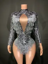 Sparkly Rhinestone Fringe Jumpsuit for Dance #2