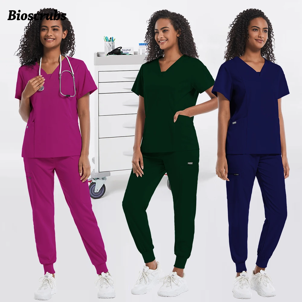 

Высококачественный комплект для бега, карманный скраб, топ + брюки, медицинская медсестра, клиническая рабочая одежда, униформа для клинического врача, хирургический костюм