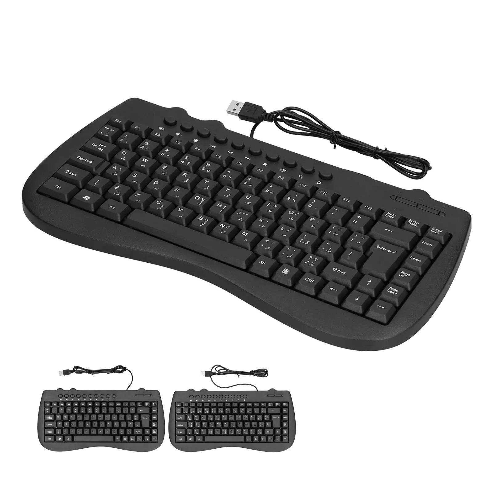 Wired Keyboard Adjustable Bracket  Comfortable Angle Sturdy USB Keyboard for Teachers for Desktop Computers for Outdoor