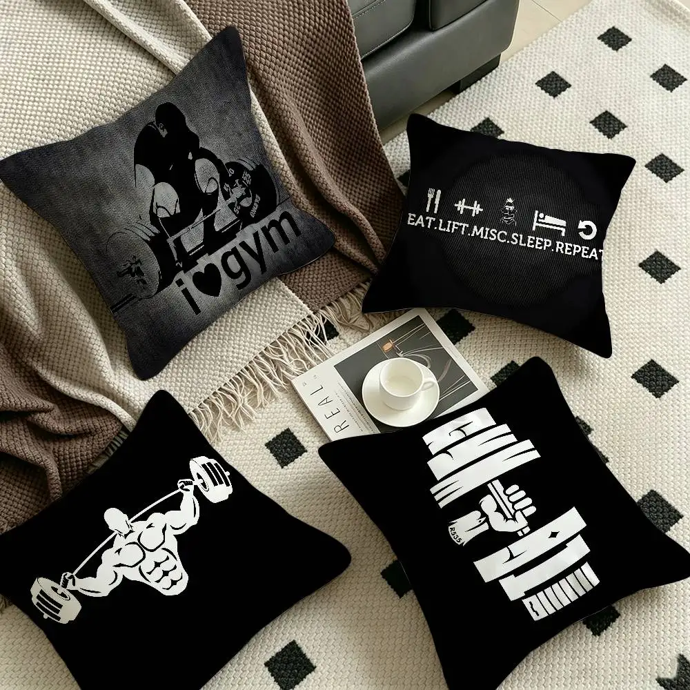 Gym Maple Design Cushion Cover Happy Autumn Harvest decor Holiday Decorati Pillow Cover