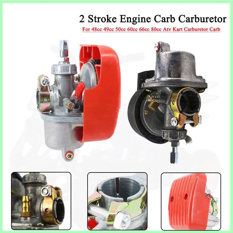 

For 49cc 60cc 66cc 80cc Carburetor 2 Stroke Engine Motorized Bicycle Carb Carby Motorcycle Bike Parts Motorcycle Carburetor T200