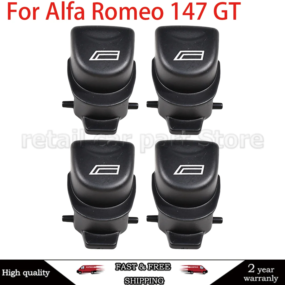 1/2/4Pcs Car Window Switch Button Cap Cover For Alfa Romeo 147 Window Lifter Button Window Button With Symbol