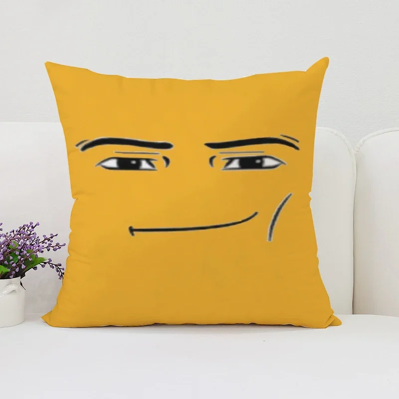 40x40cmPillow Case Man Face Double-sided Printed Short Plush Sofa Cushion Cover Chair Waist Support Bed Sleeping Pillow50x50cm