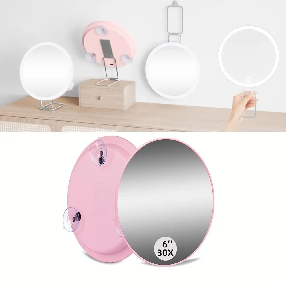 30X Makeup Magnifying Mirror Round with 3 Suction Cups Travel Magnified Mirror Mounting 6inch Vanity Mirror Makeup Application