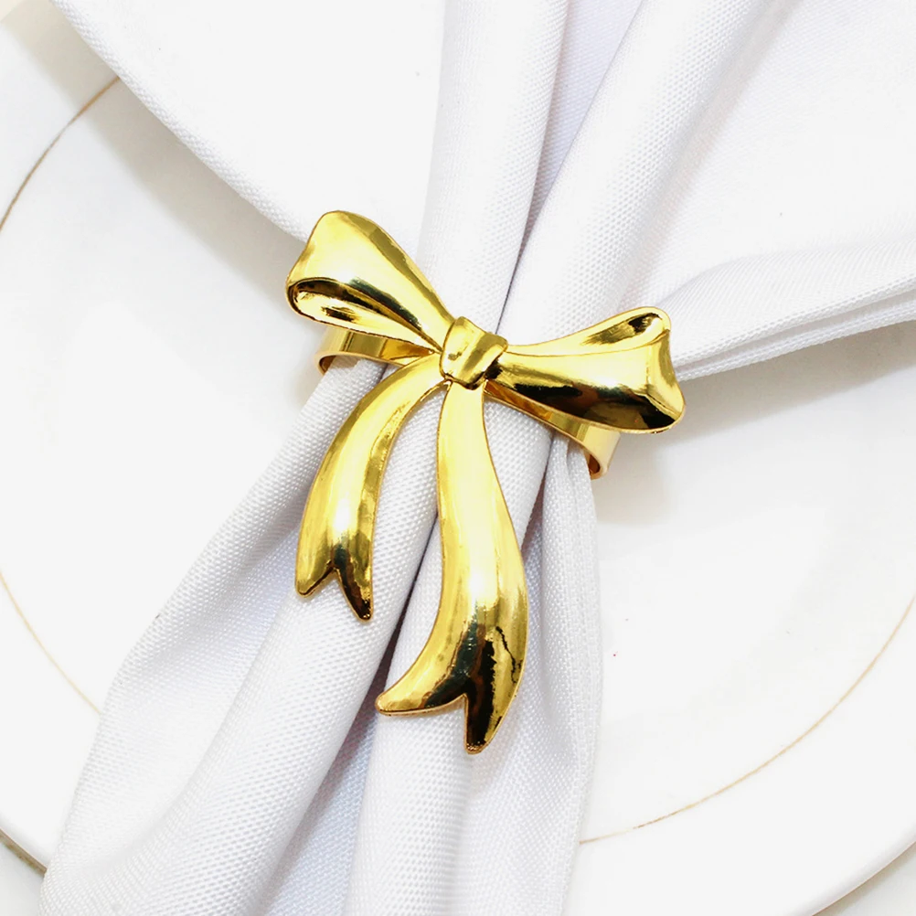 

4pcs Napkin Elegant Wedding Decor Golden Napkin Rings For Table Alloy Party Table Serviette Rings Valentine Dining