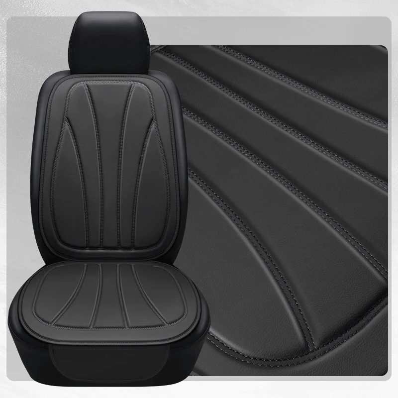 Single Front Car Seat Covers Leather Water Proof Seat Protector Universal Anti-Slip Driver Seat Cover Front Split  Seat Cushion