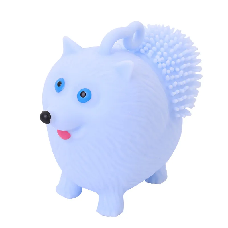Decompression Squishy Flash Cartoon Little Fox Squeeze Ball Pinch Funny Cute Glowing Animal Furry Ball Sensory Fidget Kids Toy