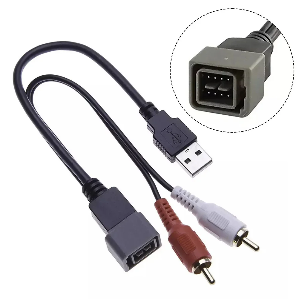 Car Audio CD Player To 2-way Audio+USB Data Cable For Nissan For Qashqai For Versa Adaptor Cable CTNISSANUSB.3