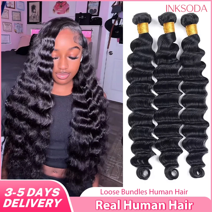 

Loose Deep Wave 30 40 Inches Brazilian Human Hair Bundles Deep Water Wave Bundles 1-4PCS Human Hair Extensions Raw Hair Bundles