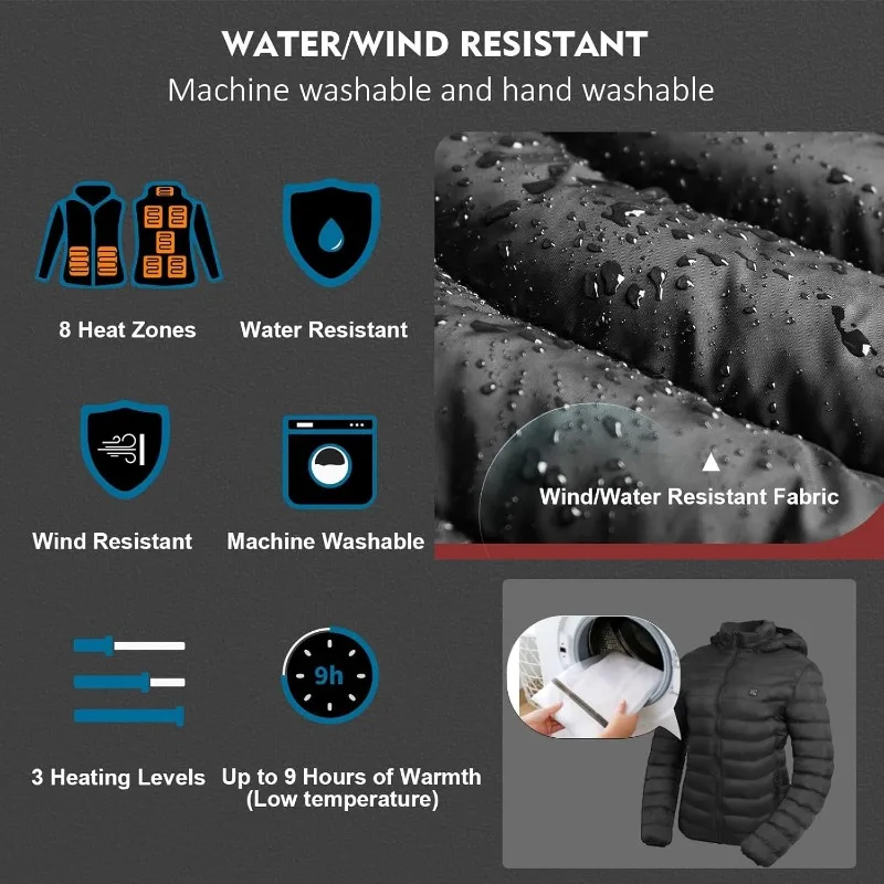 Heated Vest USB 9 Zone Heated Sleeveless Jacket Outdoor Warming Constant Temperature Heating Heated Vest For Men And Women M-4XL