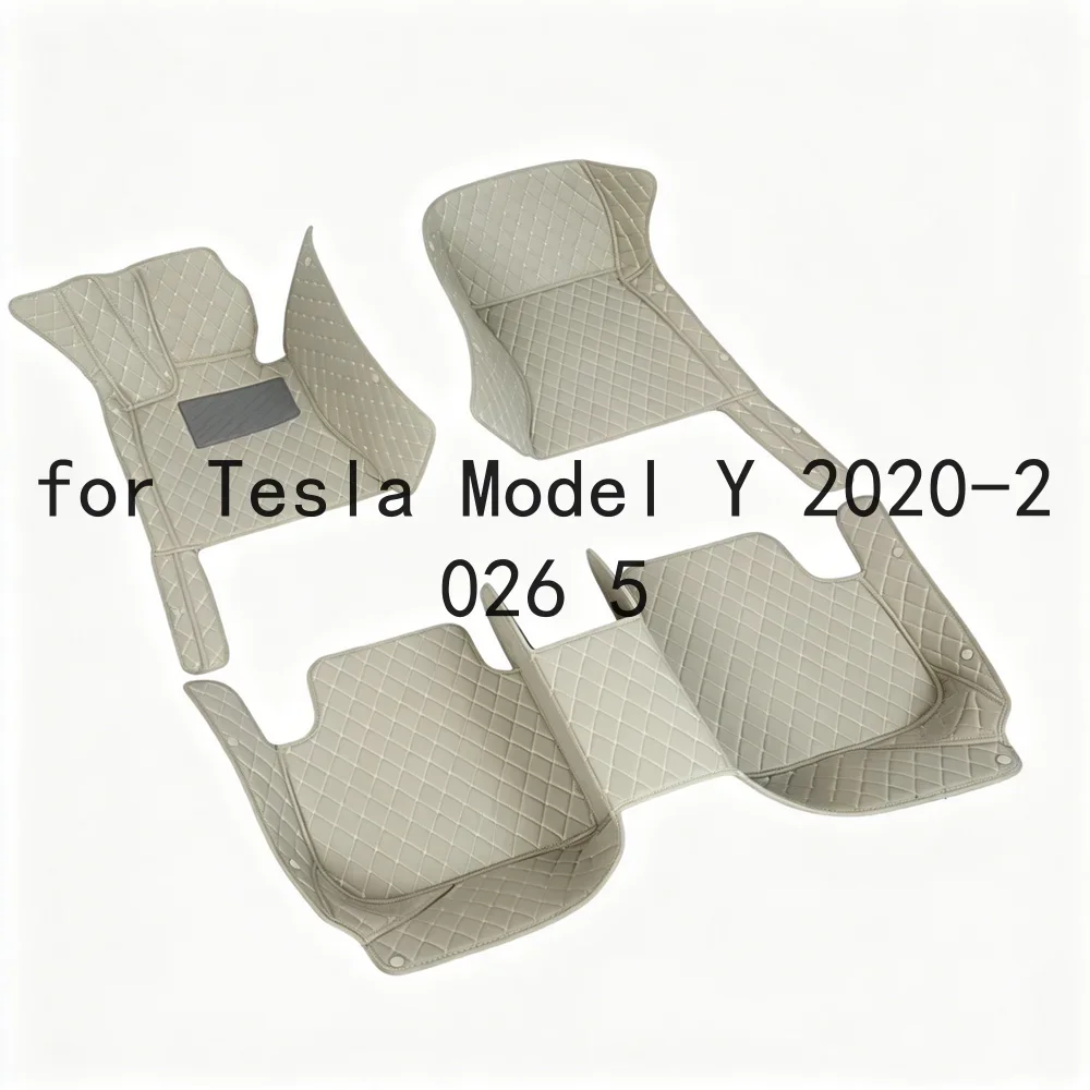 Tappetini per auto in TPE con stampaggio integrato per Tesla Model Y 2020-2026, 5 posti, adattamento personalizzato 1:1 OEM, impermeabili, antiscivolo, senza spazi, set completo di tappetini per auto,