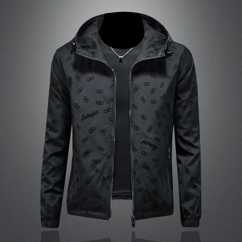 

Casual Hollow out Jaet 2026 New Sle Men's Faion Urban Polyester Long Sve Zipper Closure round Ne ket Design