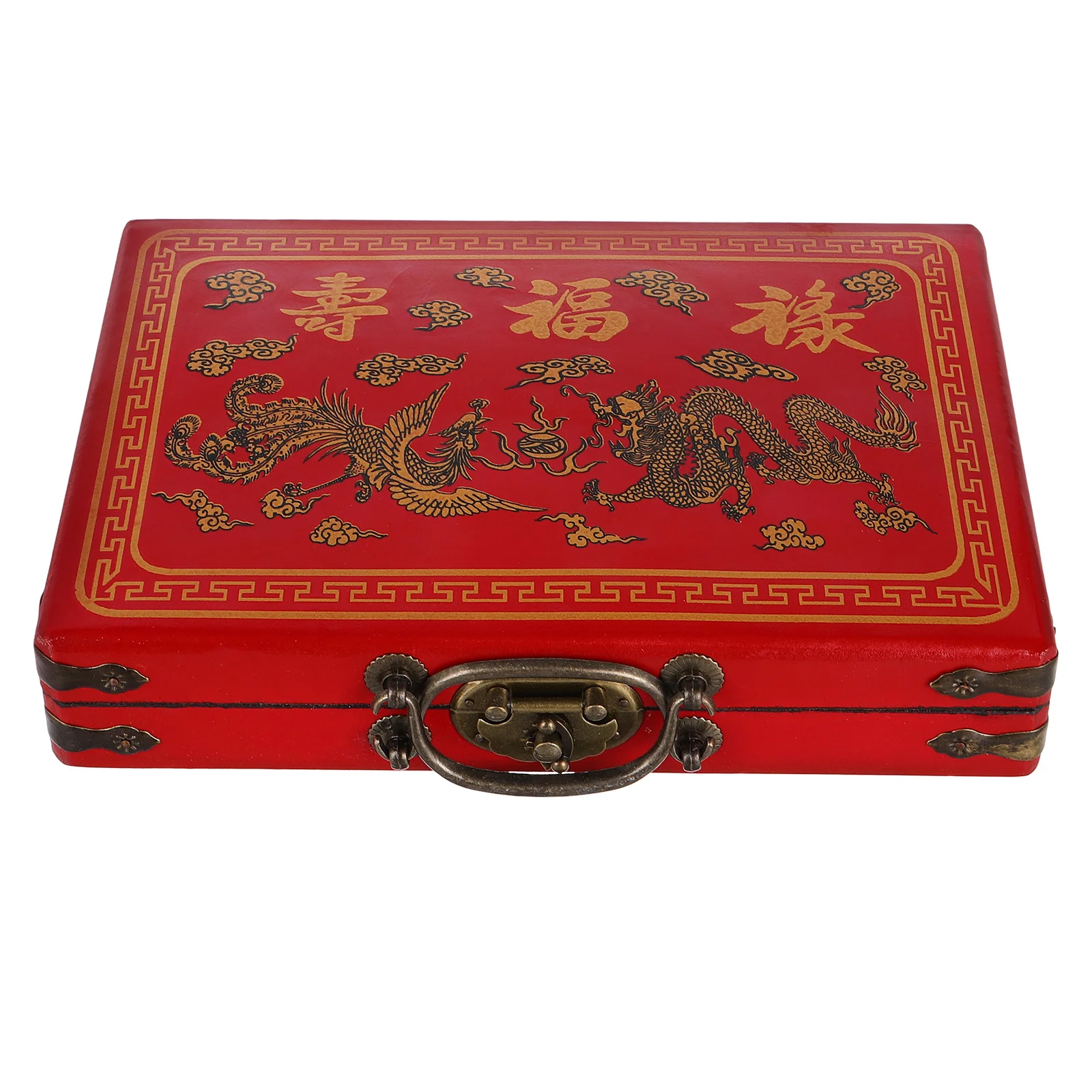 

Portable Vintage Mahjong Set Container With Handle Mahjong Storage Box For Household Use Retro Mahjong Holder Case For Travel An