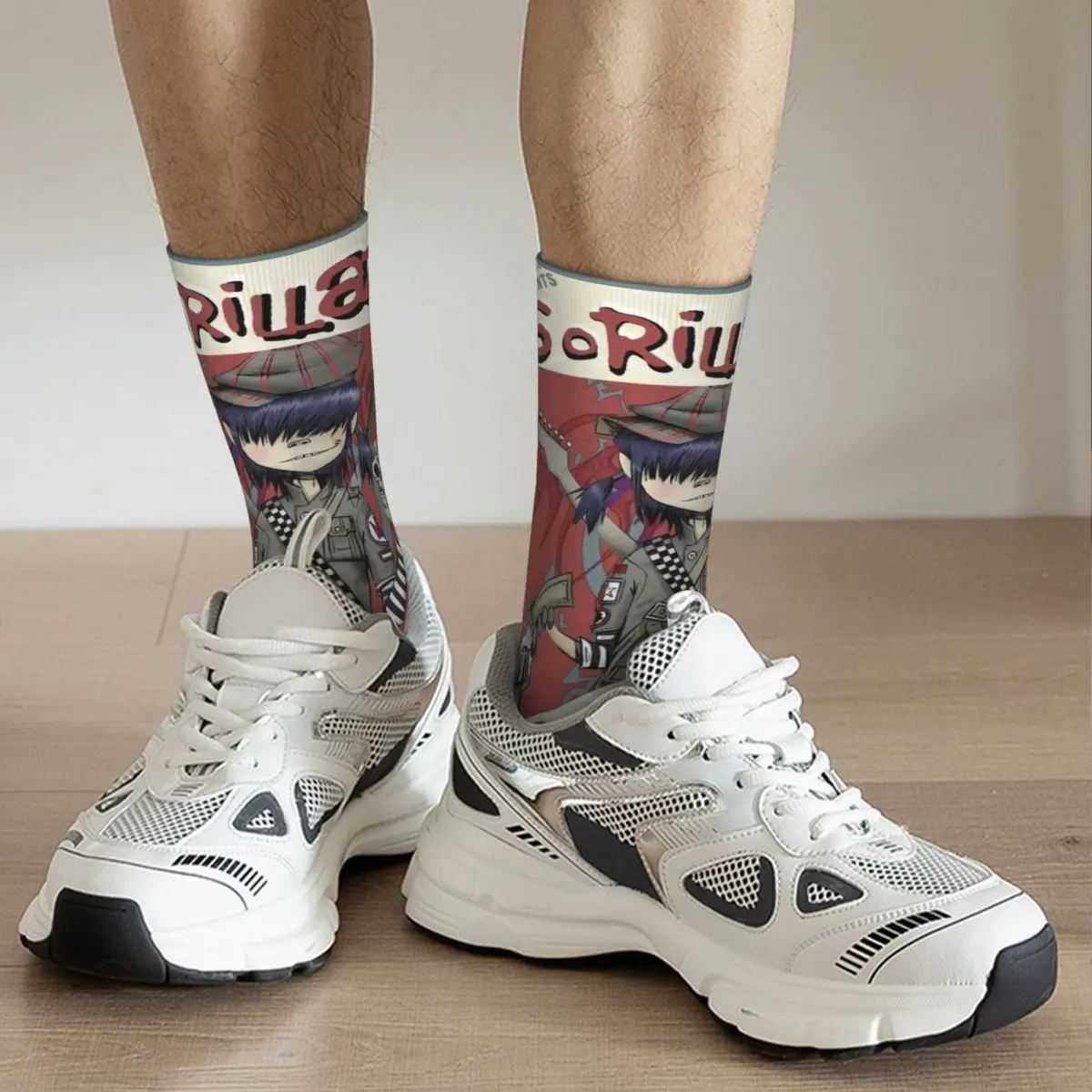 Chaussettes imprimées Gorillaz Skateboard pour hommes et femmes, groupe de musique cool, mouvement applicable tout au long de l'année, cadeau IQUE Gift