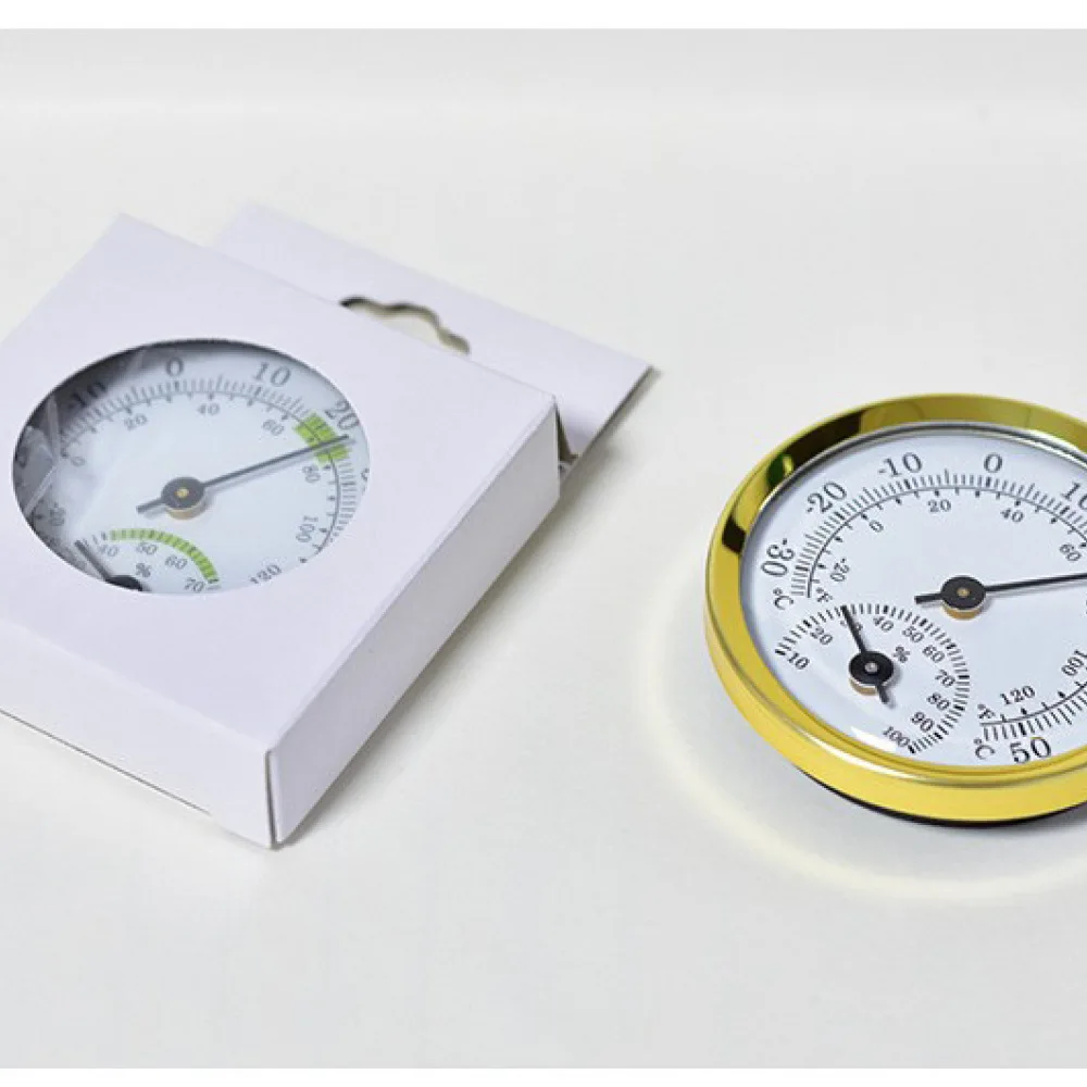 Compact Mechanical Hygrometer Alloy Display Portable Climate Indicator For Home Greenhouse Laboratory
