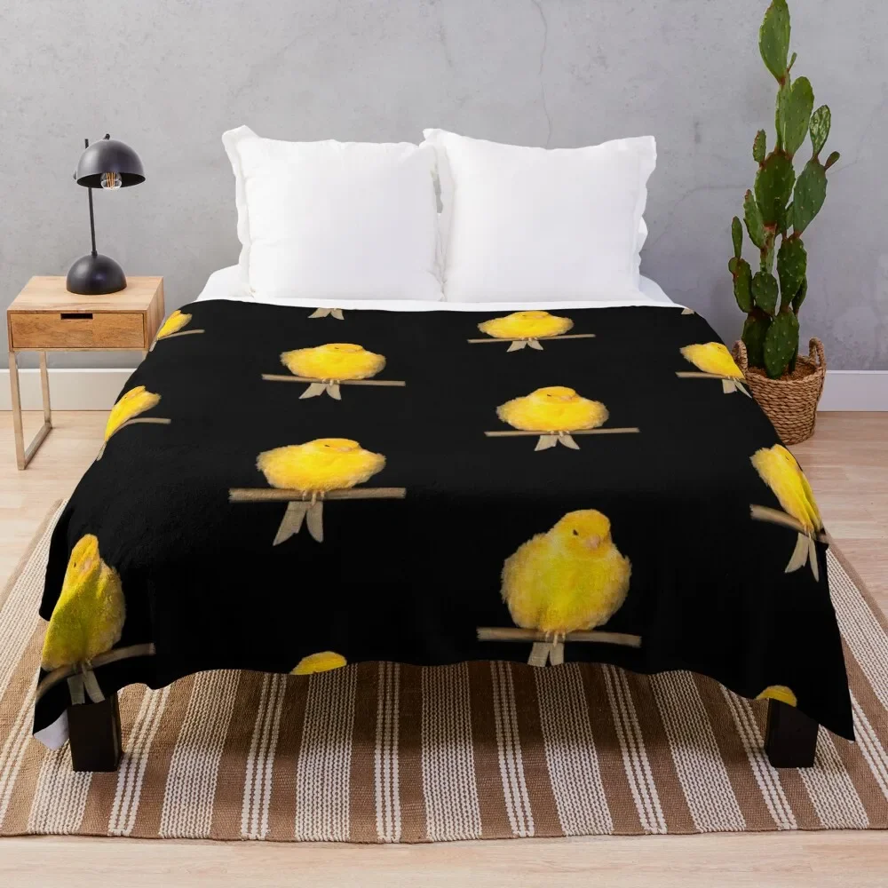 cute canary with yellow feathers Throw Blanket sofa bed Luxury Thicken Blankets