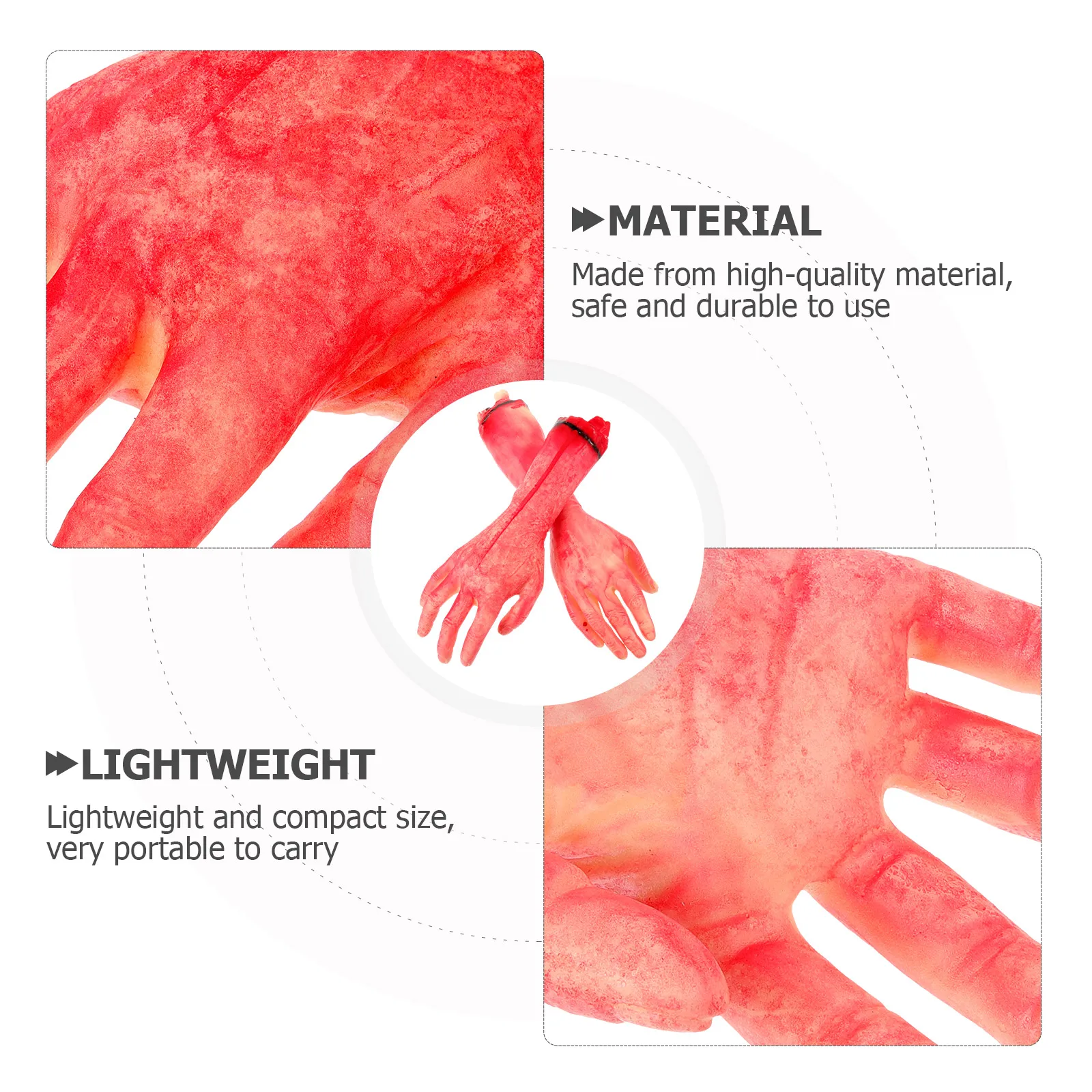 

2pcs Broken Hand Decoration Halloween Fake Body Part Prop For Haunted House Party Scary Themed Decor Creative Durable Reusable