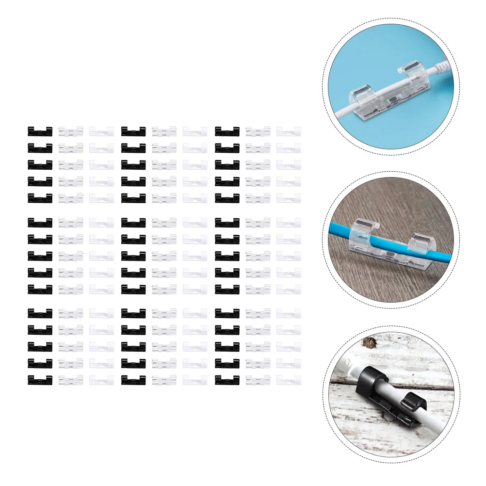 120Pcs Cord Organiser Clips Heavy Duty Cable Management for Household Wire Holder Clamp Cord Management Cable Clips