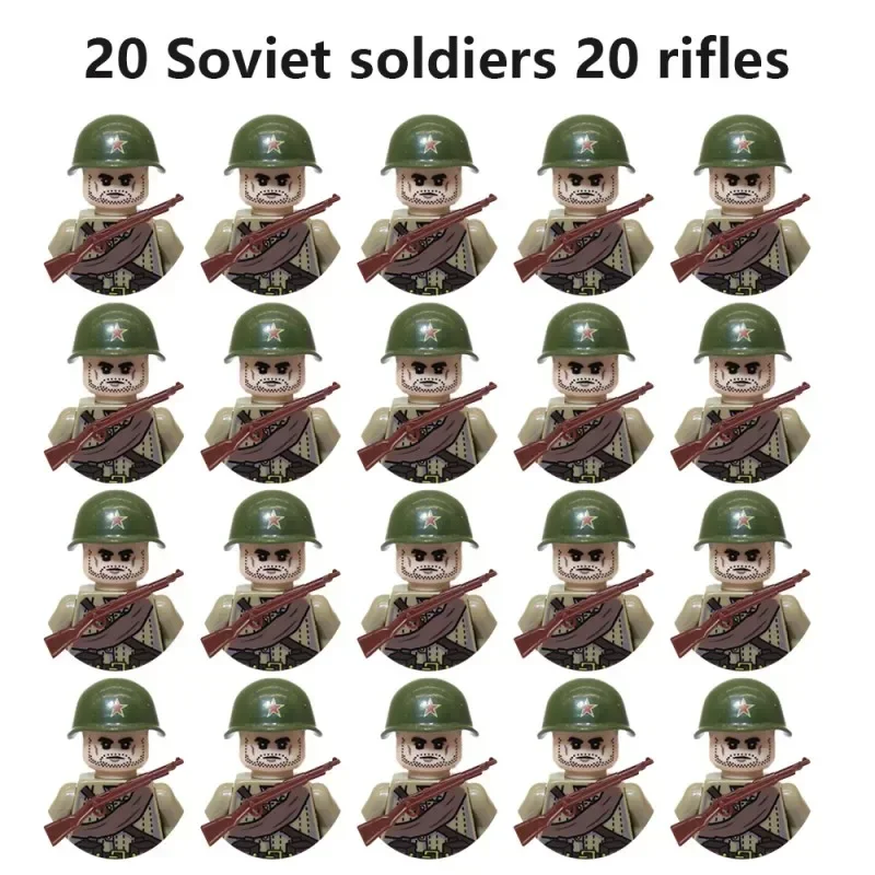 Militärsoldaten-Mini-Figuren-Bausteine in verschiedenen Stilen, DIY-Bausteine zum Zusammenbauen, Sammelspielzeug und Geschenke für Kinder – Detail 5