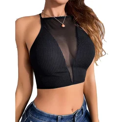 Brand New For Casual Outings Hot Girl Vest Hollow Thin Straps Solid Color All Seasons Bandeau Collar Casual Style
