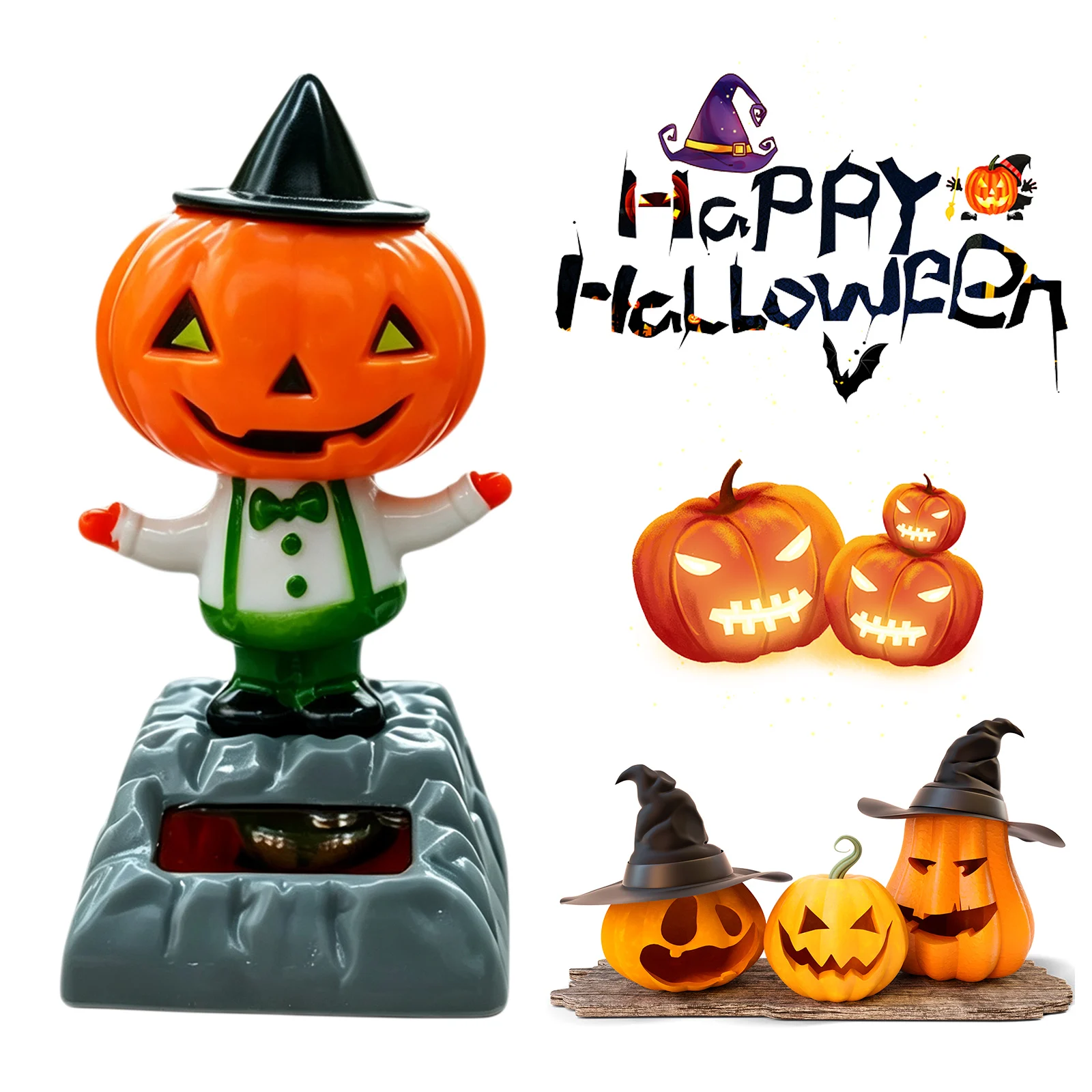 Solar Dancing Skeleton Car Solar Powered Decor Vehicle Window Novelty Ornament for Car Dashboard Decoration and Desk Ornament