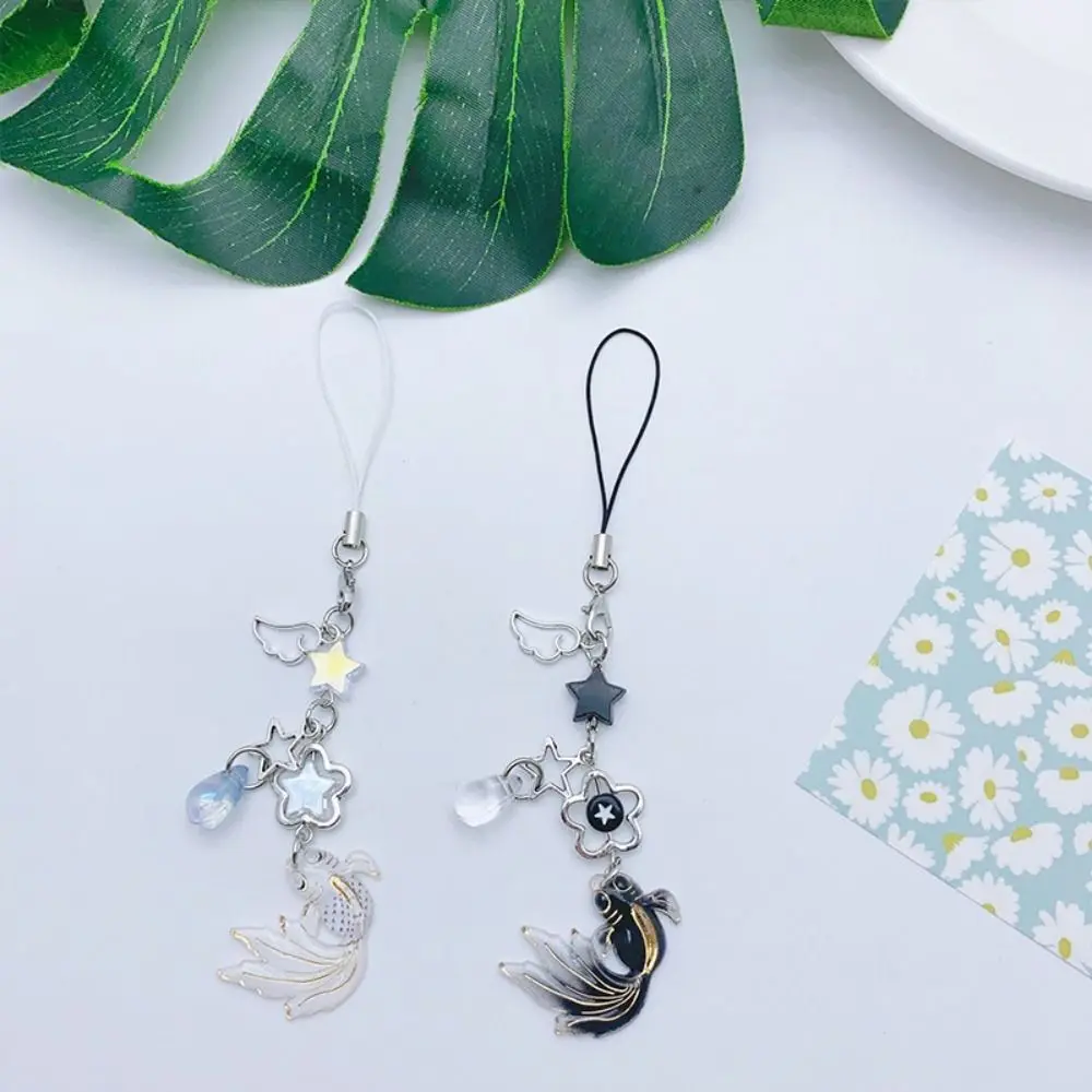 

Уникальный стиль Spice Girl, цепочка из бисера с звездами кои, ручная работа, аниме Y2k, брелки Y2k, морская тема, счастливый шарм, подвеска для телефона, подарок для девушки