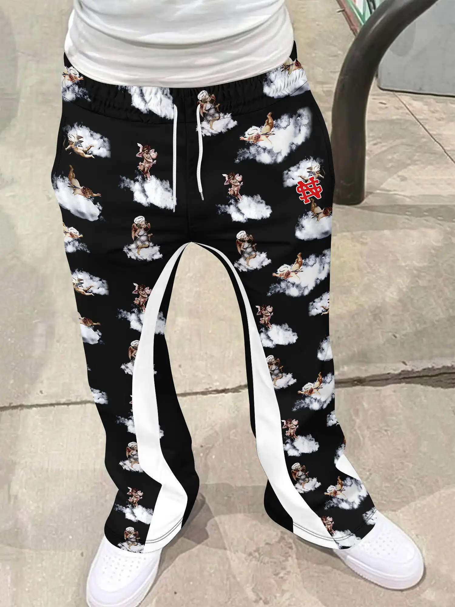 

Y2k расклешенные брюки мужские свободные брюки с 3D принтом повседневные спортивные штаны со средней талией спортивная женская одежда уличная одежда винтажные брюки в стиле хип-хоп