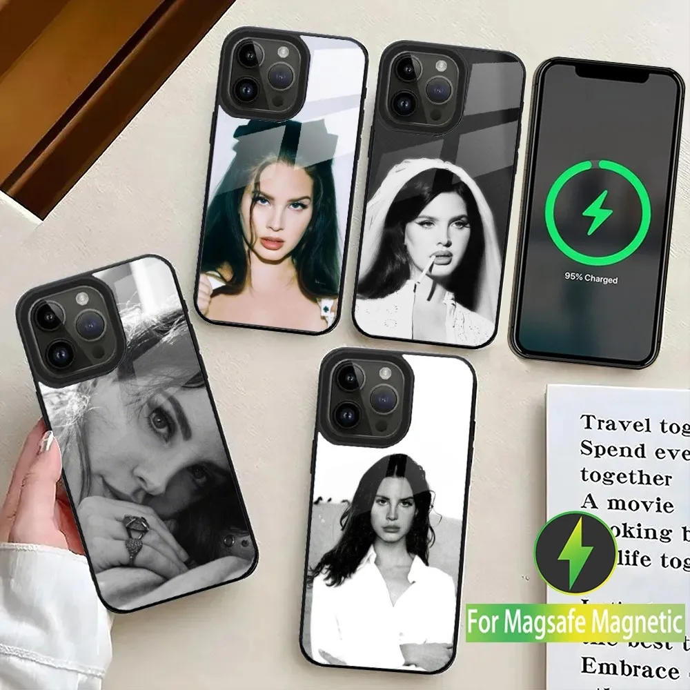 L-Lana D-Del Rey Famous-S Singer   Phone Case For iPhone 15,14,13,12,11,Plus,Pro,Max Mini Magsafe Magnetic Wireless Charging