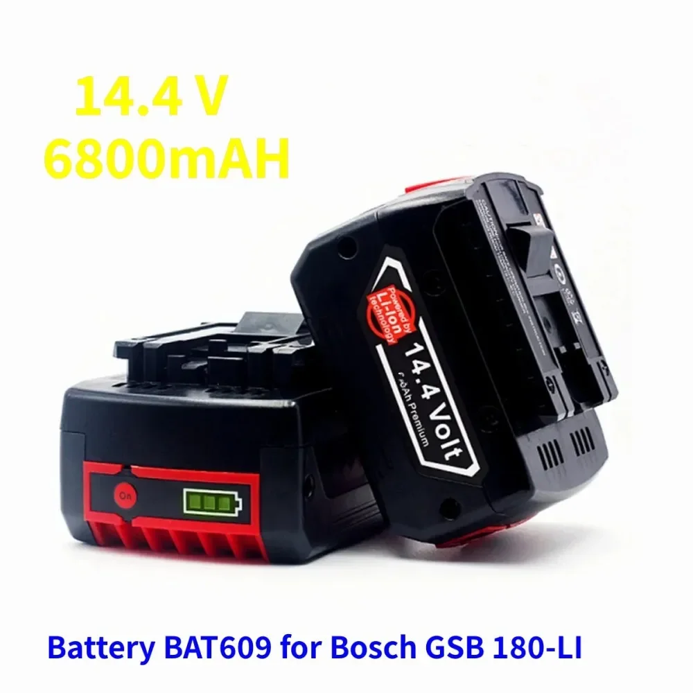 Bosch 14.4V Power Tool BAT614G Rechargeable Battery 4.8Ah Replacement 6800mah Battery 18650 Li-ion with Charger Set