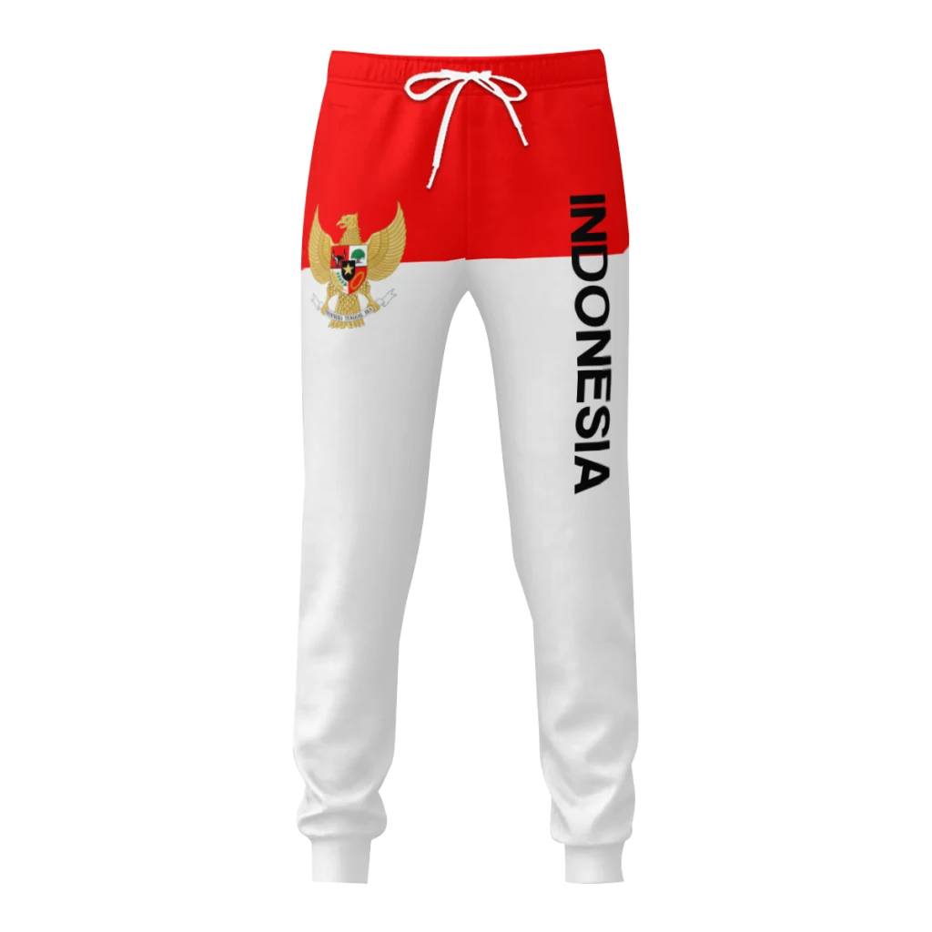 

Mens Sweatpants Emblem Indonesia Flag Pants with Pockets Joggers Soccer Football Multifunction Sports Sweat With Drawstring