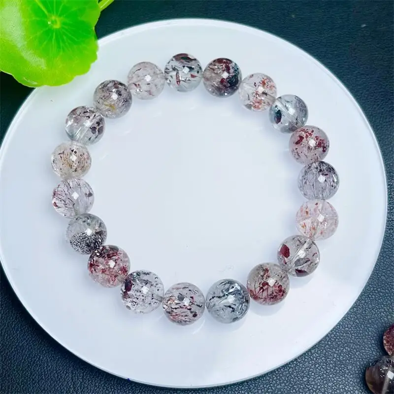 

Natural Black Super Seven Quartz Bead Bracelet Women Fashion Charm Crystal Healing Energy Gemstone Yoga Jewelry 1PCS 8/9/10/12MM
