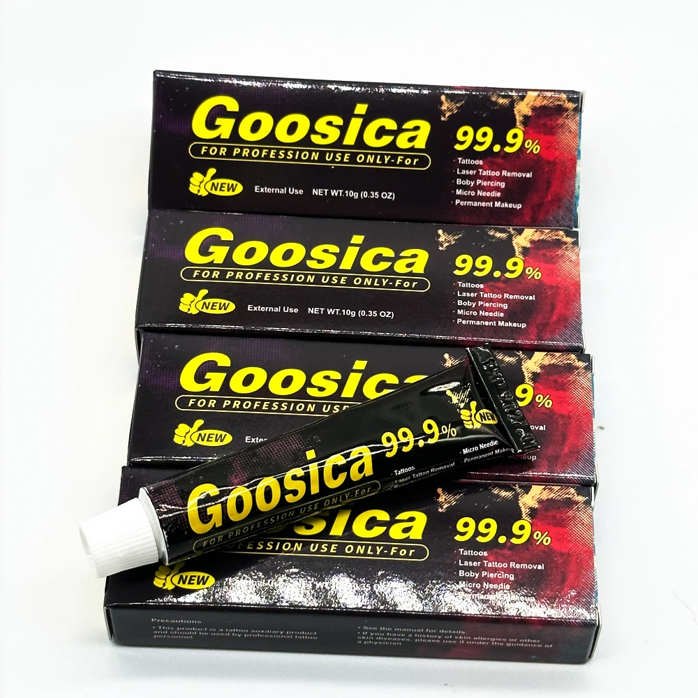 Crema de tatuaje Goosica Original, antes de la cirugía, maquillaje semipermanente, belleza, cejas, labios, Piercing, forros, 10g, nuevo, 99.9%