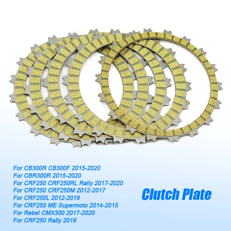 

Clutch Friction Plates Disc Kit For Honda CB300F CBR300R CRF250 CRF250RL Rally CRF250 CRF250M CRF250L Rebel CMX300 Motorcycle