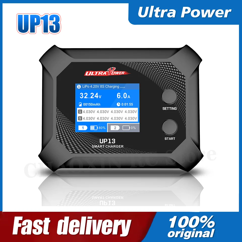 

2025 New Arrival Ultra Power UP13 Charger Original Factory AC100-240V 200W 2*10A Dual Channel 2-8S Charger High Power Charger
