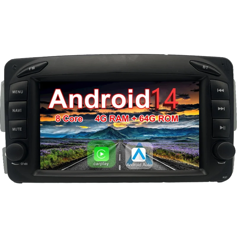 

Android car radio for Mercedes Benz C-Class W209 stereo screen Carplay Android Auto Bluetooth GPS Navigation FM radio 8’ [4+64G]