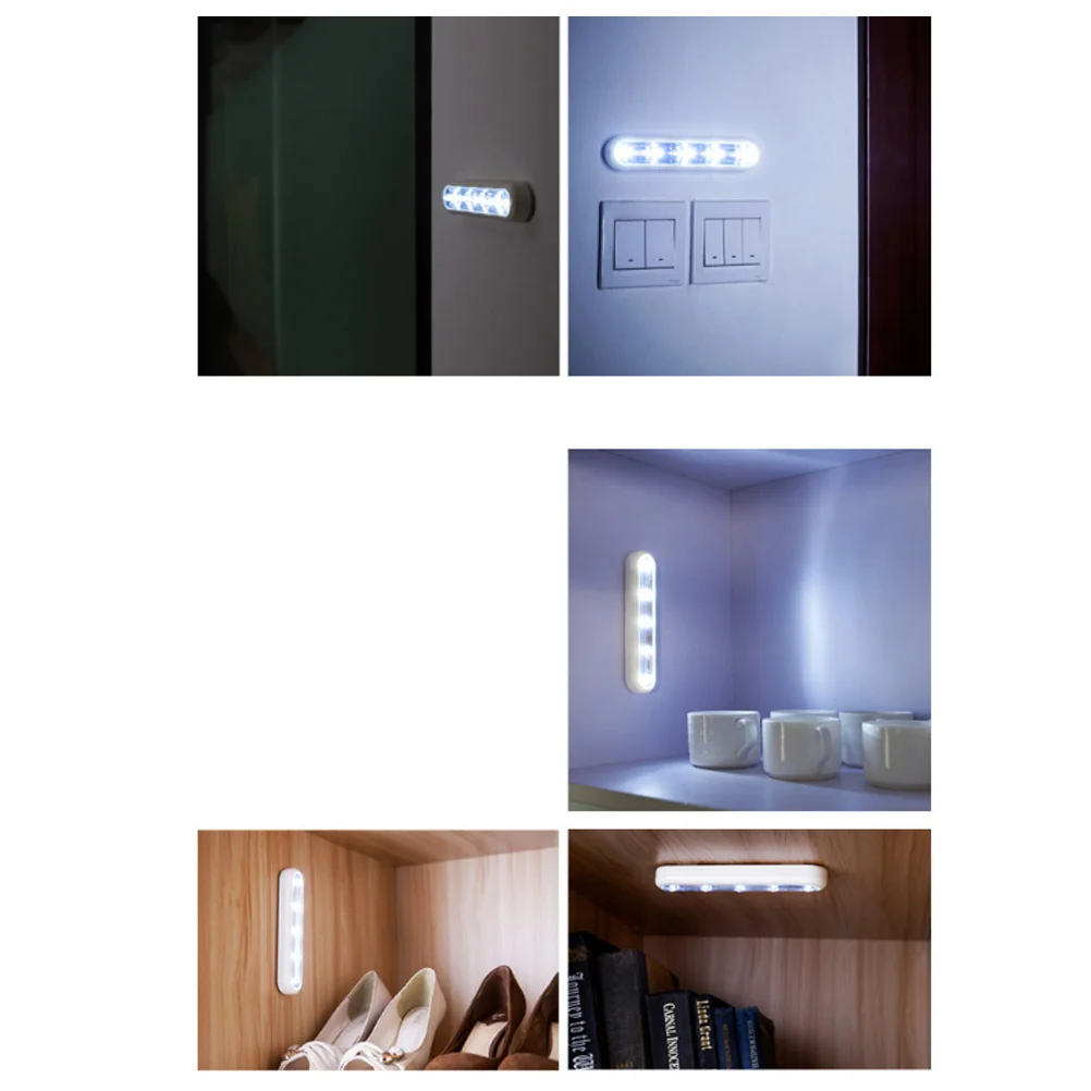

Led Cabinet Lights 5 Leds Adhesive Night Light No Screws Touch Switch 18 Hours Operated Led Under Cabinet Lighting