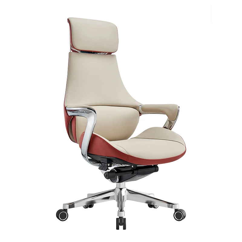 

Comfortable Genuine Leather Office Desk And Chair Set Executive High Back Manager Boss CEO Office Chair