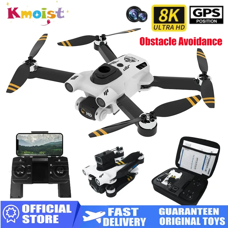 2023 S136 PRO Ultra RC Dron 8K kamera drona drony do unikania przeszkód GPS Quadcopter FPV Wifi 1KM bezszczotkowy silnik helikoptera Kid