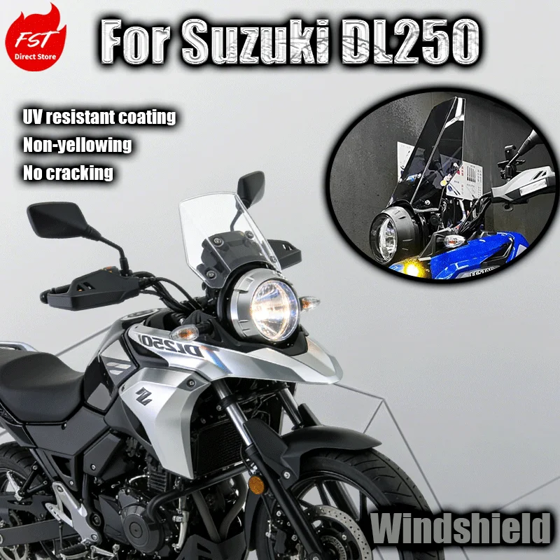 

For non-destructive installation of Suzuki DL250 windshield modification and heightening straight-line windshield accessories