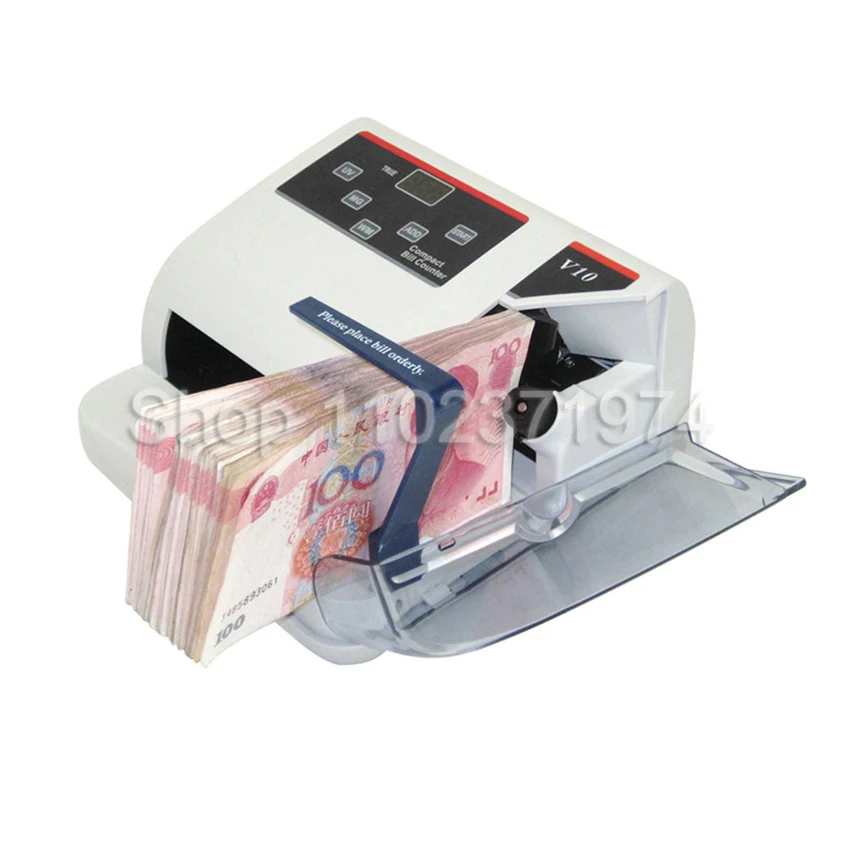 V10 Portable Money Counter Multi-Currency Cash Banknote Money Bill Counter Counting Machine Financial Equipment EU/US Plug