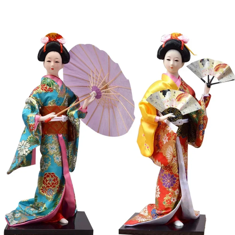 Imagem -04 - Estátua Japonesa de Gesso Estatueta Kokeshi Kabuki Bonecas do Quimono Decoração da Casa Presente Artesanal 30cm