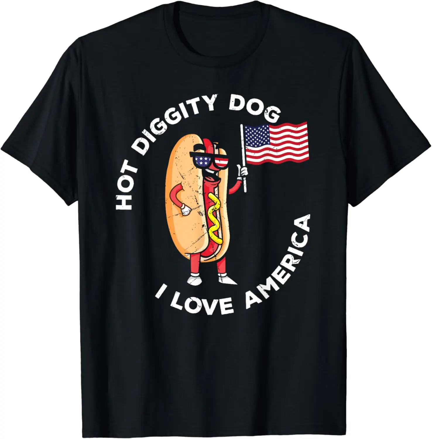 

Hot Diggity Dog July 4th Patriotic BBQ Picnic USA Funny T-Shirt