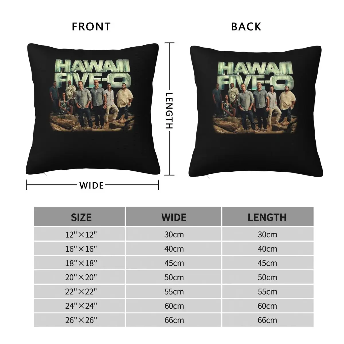 Hawaii Five-0 Cast Square Pillowcase Polyester Linen Velvet Pattern Zip Decorative Home Cushion Cover 18