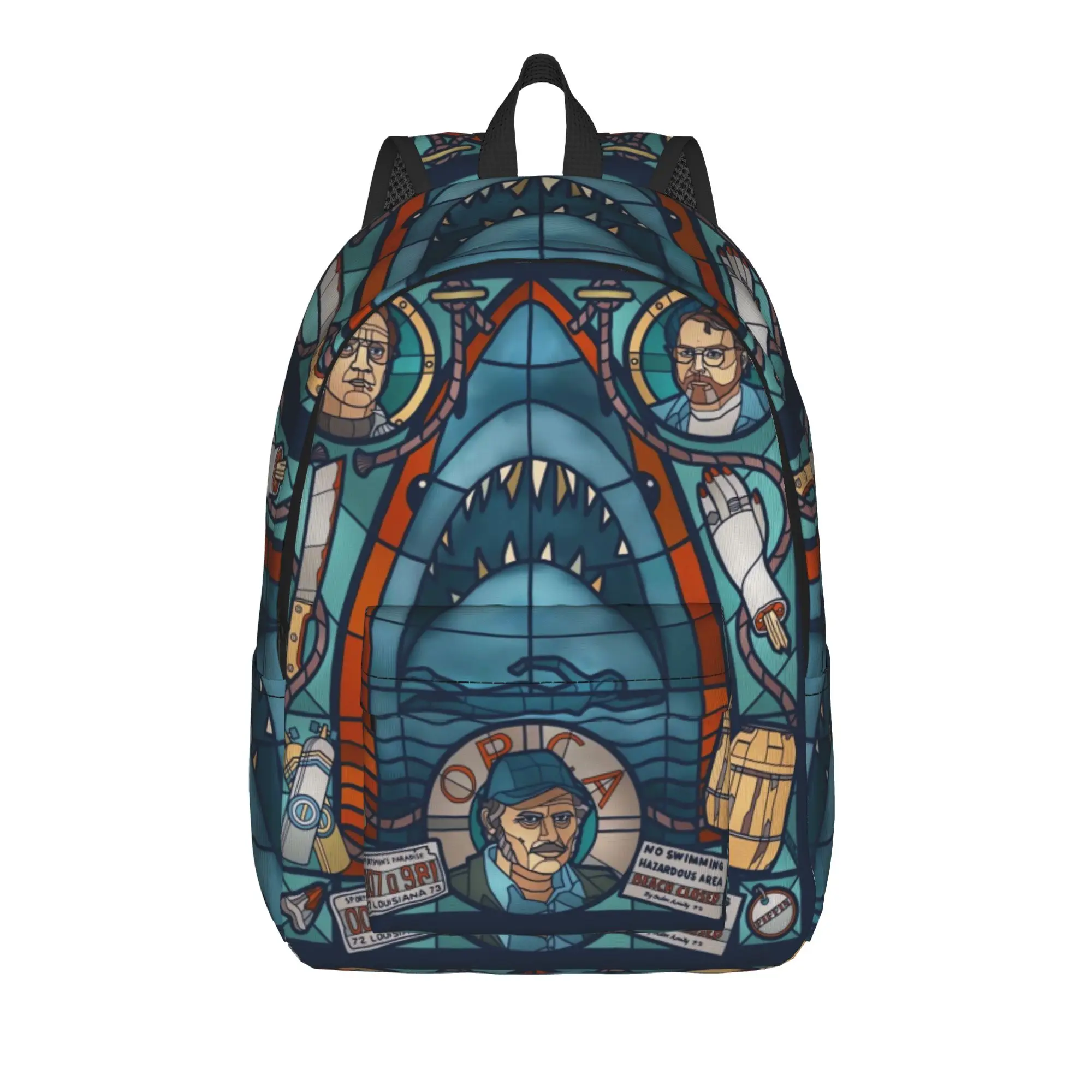 Jaw-Shark Classic Film Amity Island Backpack  Travel Backpacks Men Modern School Bags Custom Print Rucksack