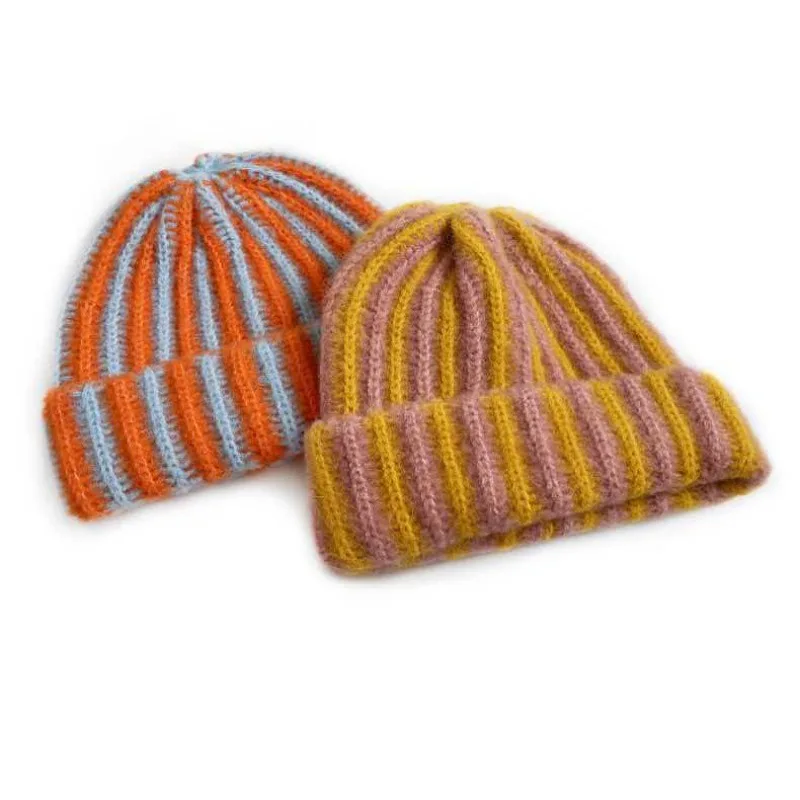Women's Knit Cap, Men's Leather Hat, Korean Style Trendy Autumn/Winter Student Fashion Flared Cool Beanie Hat