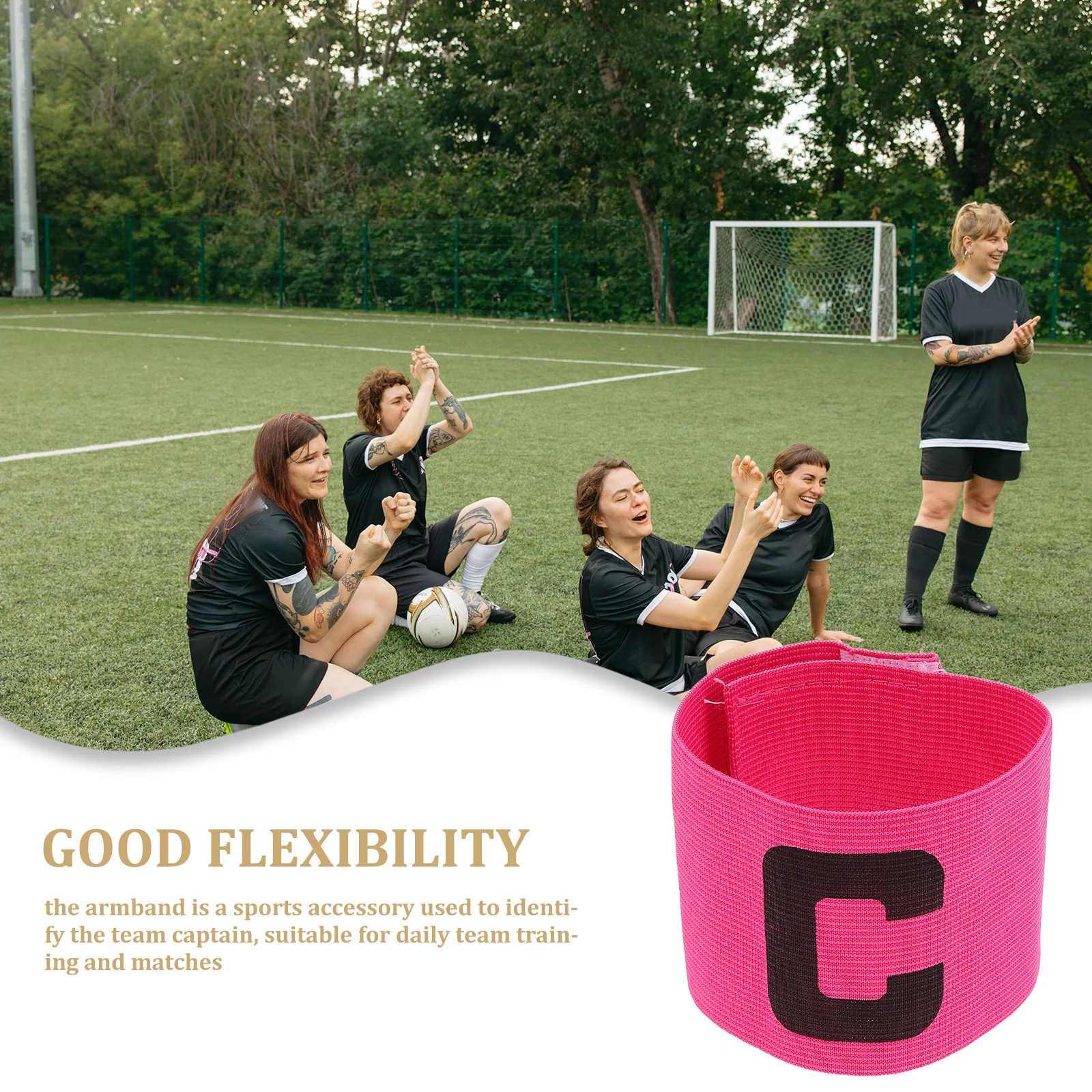 

6pcs Football Captain Armband Bands Soccer Training Match Adjustable Sleeve Cuff Black Youth Adult Sport Arm Protection