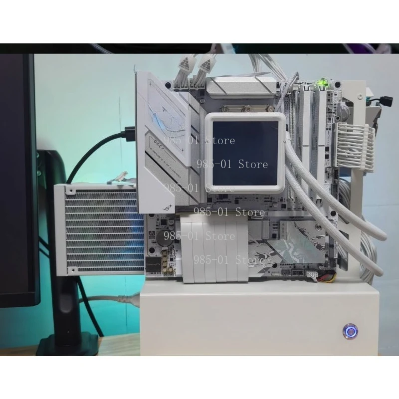 

24x24 Motherboard MATX Open Frame Case - ATX Power Supply & 240 Water-Cooling Compatible Sea View Chassis