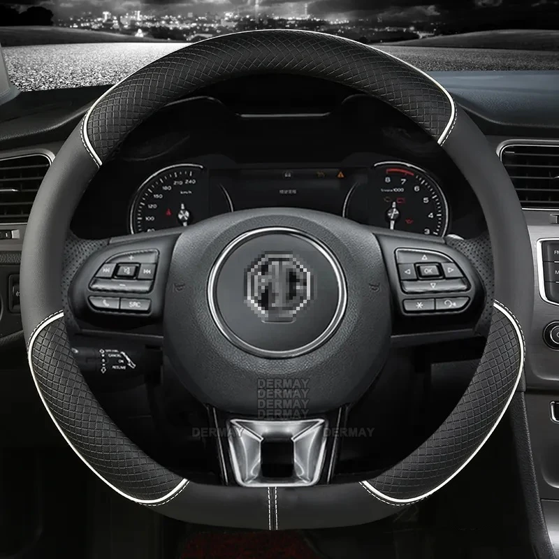 Microfiber Leather Car Steering Wheel Cover 38cm 15