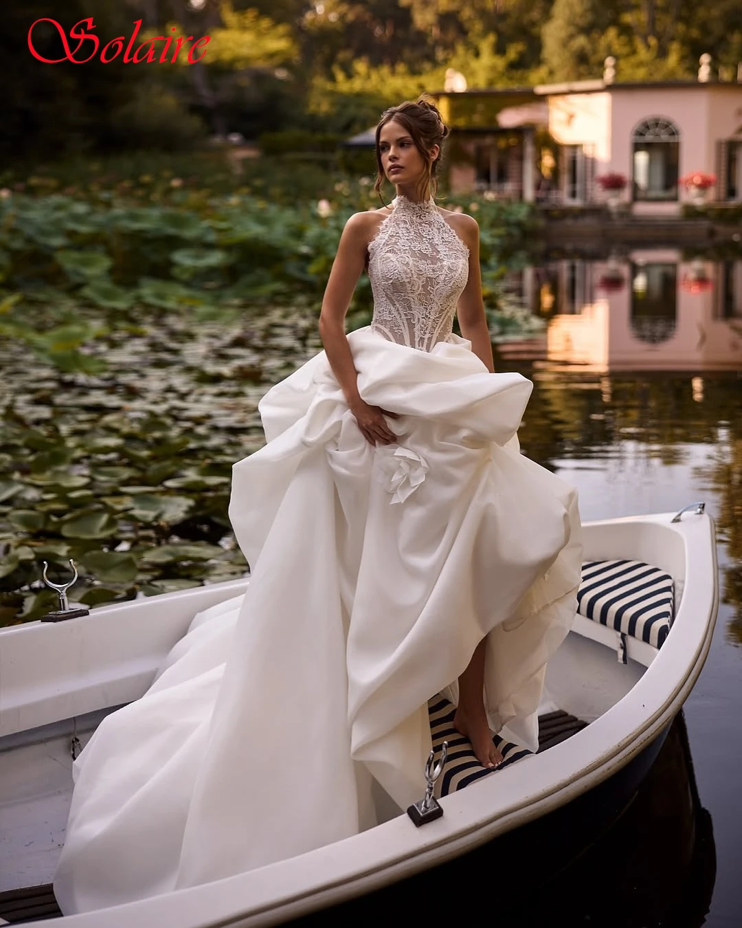 

Customized A-Line Halter Sleeveless Exquisite Formal Wedding Dress High Quality Bespoke Occasion Gowns Delicate Bridal Party