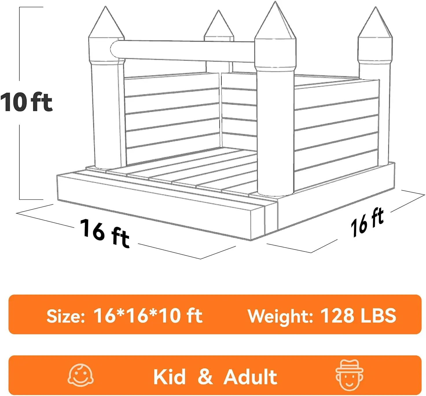 Dmuchany zamek do skakania na wesele, czarny, 4 x 4 metry, biały, różowy, dla dorosłych i dzieci.